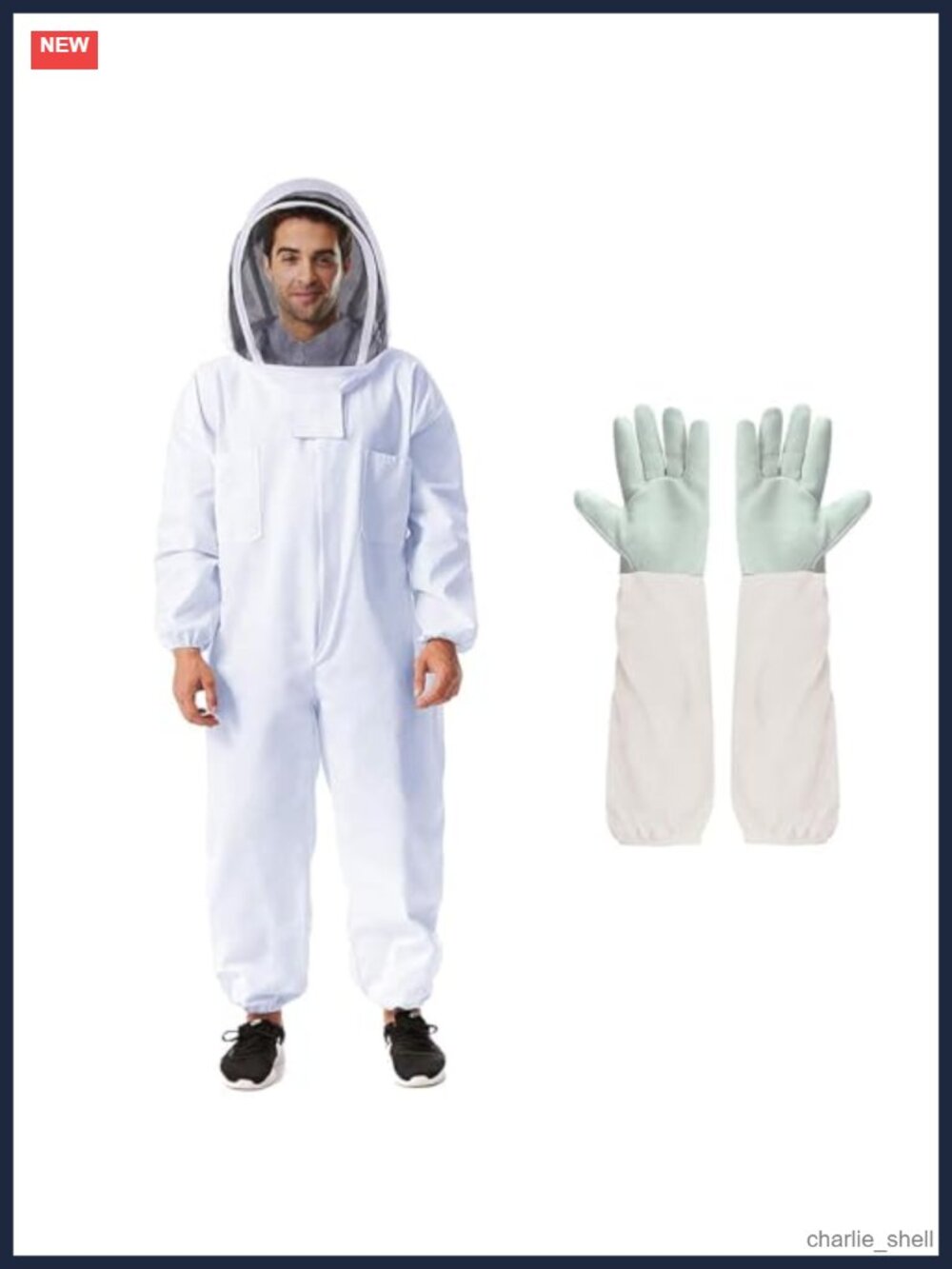 Beekeeping Suit with Goatskin Gloves Detachable Veil Full Body Protection